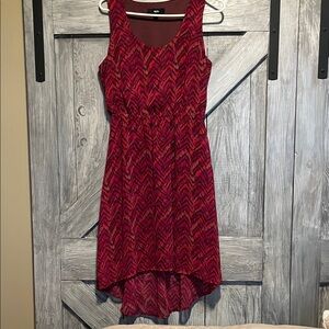 Mossimo Supply Co. Red High-Low Chevron Dress